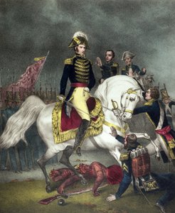 General William Henry Harrison in der Schlacht von Tippecanoe in 1811 von American School