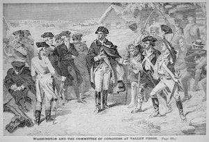 George Washington in Valley Forge mit seiner Kontinentalarmee, Winter und Frühling