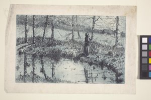 Mädchen am Teich von American School