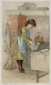 Mädchen backt in der Küche von American School
