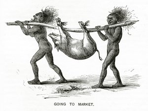 Auf dem Weg zum Markt, Illustration aus Appletons Journal, 4. Mai 1872