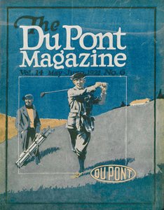 Golfen, Titelseite des DuPont Magazins, Mai-Juni 1921 von American School