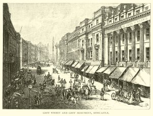Grey Street und Grey Monument, Newcastle von American School