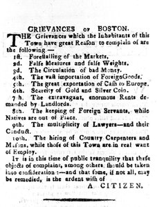 Beschwerden von Boston, Brief veröffentlicht in der Boston Gazette, 4. April 1786 von American School