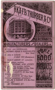 H.K. & F.B. Thurber & Co. Handelsbroschüre, recto