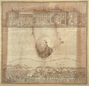 Taschentuch zur Erinnerung an die Ankunft von General Lafayette (1757-1834) im Jahr 1824