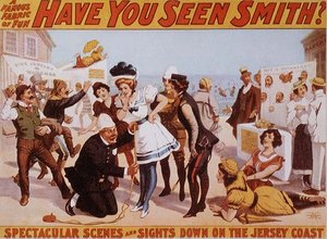 Haben Sie Smith gesehen! Ein berühmtes Stoffstück des Spaßes, produziert von Strobridge & Co., ca. 1898 von American School