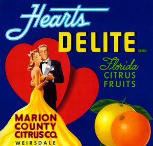 Hearts Delite Fruchtkistenetikett, ca. 1920 von American School