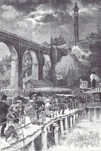 High Bridge über den Harlem River, die frisches Wasser von Westchester County zum Central Park Reservoir führt von American School