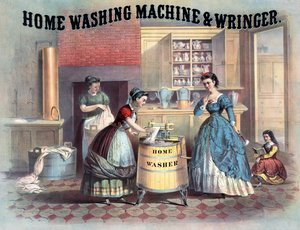 Heimwaschmaschine & Wringer, ca. 1869
