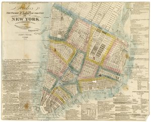 Hookers neuer Taschenplan der Stadt New York, zusammengestellt und vermessen von William Hooker, 1842 von American School