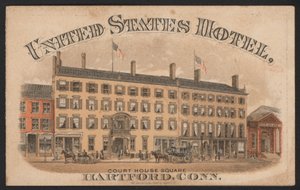 Hotel-Handelskarte (farbige Gravur) von American School