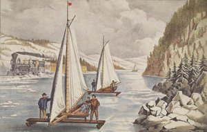 Eisbootrennen auf dem Hudson, veröffentlicht ca. 1855, Currier & Ives