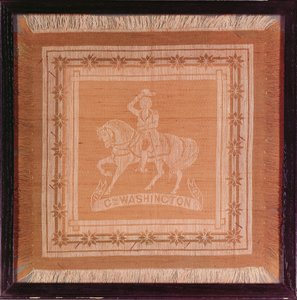 Taschentuch mit George Washington (1732-99) zu Pferd, 1876 von American School