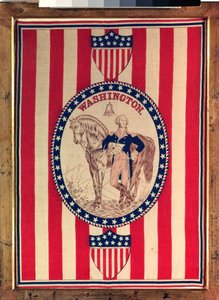 Taschentuch mit einem Ganzkörper-Reiterporträt von George Washington, ca. 1876 von American School