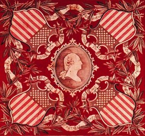 Taschentuch mit Medaillonprofilporträt von George Washington von American School