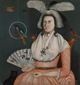 Dame mit ihren Haustieren von American School