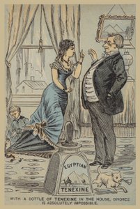 Kleid der Dame mit ägyptischem Tenexine am Boden festgeklebt von American School