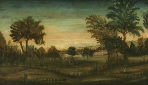 Landschaft mit Gebäuden, spätes 18. Jahrhundert