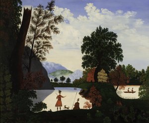 Landschaft mit Indianern, 1880 von American School