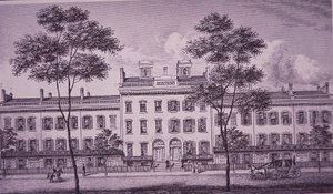 LeRoy Place im Jahr 1831, Teil der heutigen Bleecker Street in Greenwich Village (Stich) von American School