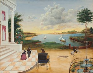 Verlassen des Herrenhauses, ca. 1850-55 von American School