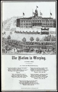 Lincolns Trauerzug, veröffentlicht 1865 von American School