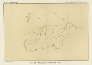 Karte des Schlachtfelds von Little Big Horn