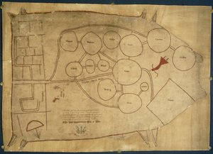 Karte der Indianergebiete, ca. 1721-25 von American School