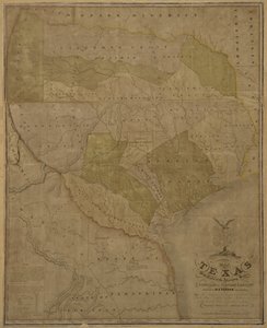 Karte von Texas mit Teilen der angrenzenden Staaten
