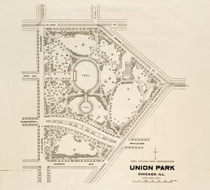 Karte des Union Parks, Chicago, Illinois von American School