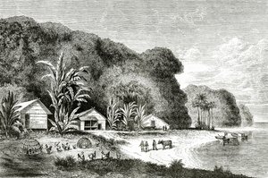 Mündung des Saigon-Flusses, Illustration aus Ein Besuch in Saigon von Walter Rose, veröffentlicht in Appletons Journal, 4. Mai 1872 von American School