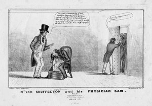 Mr. van Shuffleton und sein Arzt Sam, ca. 1836 von American School