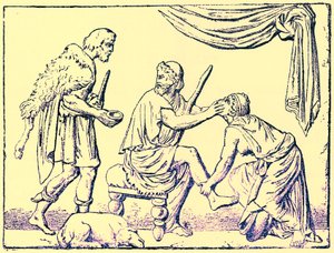 Odysseus wird von seiner Amme erkannt, Illustration aus Geschichte Griechenlands von Victor Duruy, veröffentlicht 1890 von American School