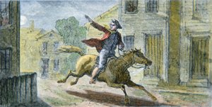 Paul Reveres berühmter Ritt in der Nacht des 18. April 1775 von American School