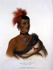 Pes-Ke-Le-Cha-Co, ein Pawnee-Häuptling, veröffentlicht von J. T. Bowen (1801-ca. 1856) 1841 von American School