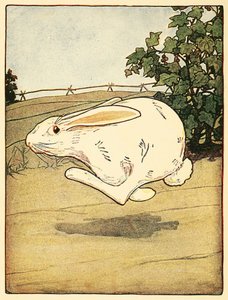 Peter hörte nie auf zu rennen, aus Die Geschichte von Peter Hase, veröffentlicht 1916 Farblithographie, 1916 von American School