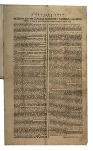 Petition des General Congress in Amerika an den König, Kontinentalkongress, 26. Oktober 1774