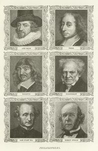 Philosophen, Lord Bacon, Pascal, Descartes, Schopenhauer, John Stuart Mill, Herbert Spencer von American School
