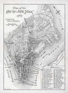 Plan der Stadt New York im Jahr 1767 von American School