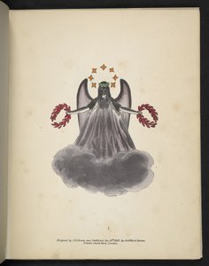 Tafel 1. Ein dunkler Engel. Spectropia; oder, Überraschende spektrale Illusionen, die überall Geister zeigen, und in jeder Farbe, etc. ser. 1. J.H. Brown, 1864