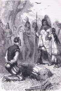 Pocahontas rettet Captain Smiths Leben, Illustration aus Cassell