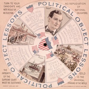 Politische Lektionen, amerikanisches Präsidentschaftswahlplakat für William McKinley, ca. 1897