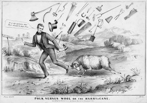 Polk gegen Wolle, oder, Der Harry-Kane, veröffentlicht von H R Robinson, New York, 1844 von American School