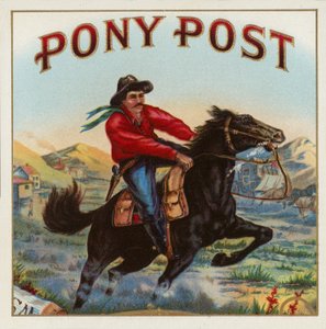 Pony Post - Zigarrenetikett von American School