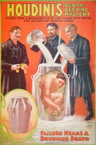 Plakat, das einen neuen Akt von Houdini bewirbt von American School