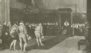 Königin Elisabeth empfängt die französischen Botschafter nach dem Bartholomäusmassaker von American School