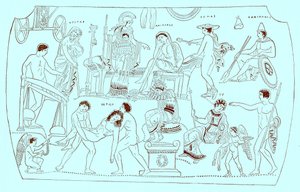 Lösegeld für Hektor, Illustration aus Geschichte Griechenlands von Victor Duruy, veröffentlicht 1890 von American School