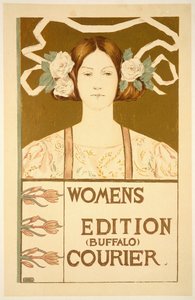 Reproduktion eines Posters zur Werbung für die Frauen-Ausgabe des Buffalo Courier