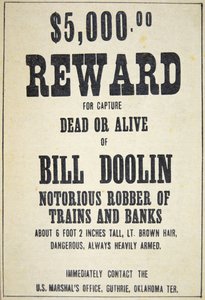 Belohnungsposter für Bill Doolin (1858-96)
